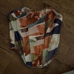 Zara Geometric Patterned Corset Top